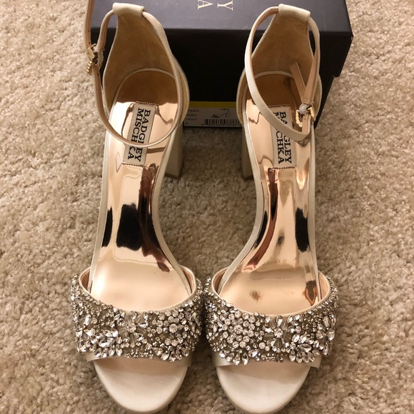 crystal block heel sandals